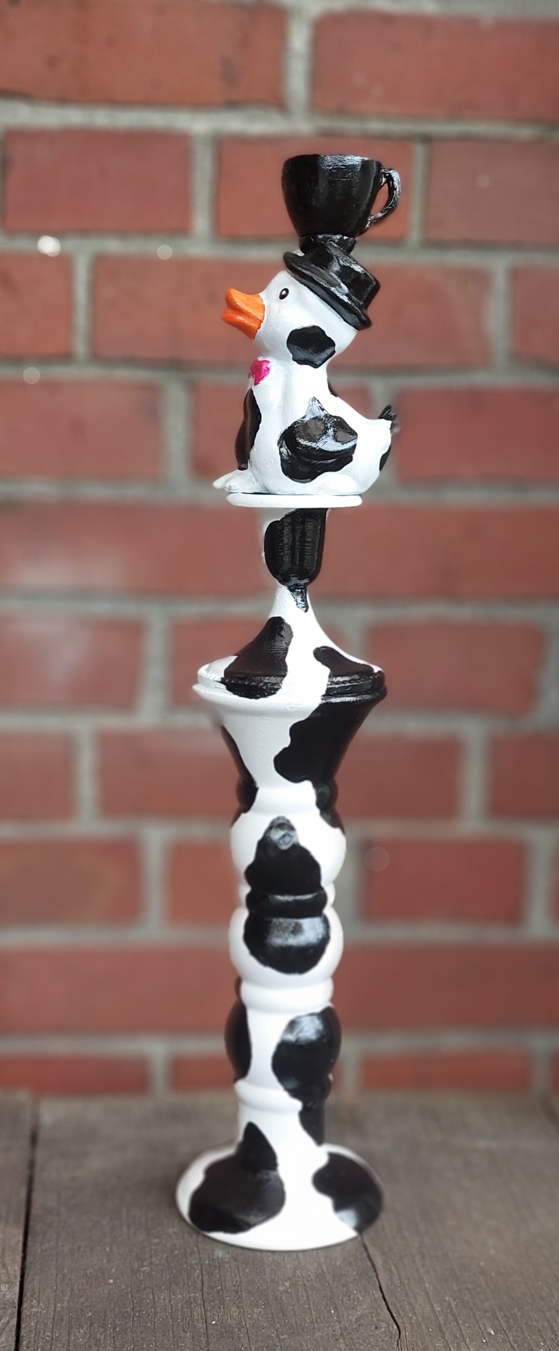 06424 Kandelaar koeprint met eend